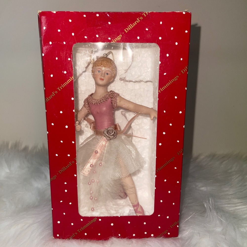 Vintage Dillard's Trimmings Ballerina Ornament in Pink Tutu – Original Box‎